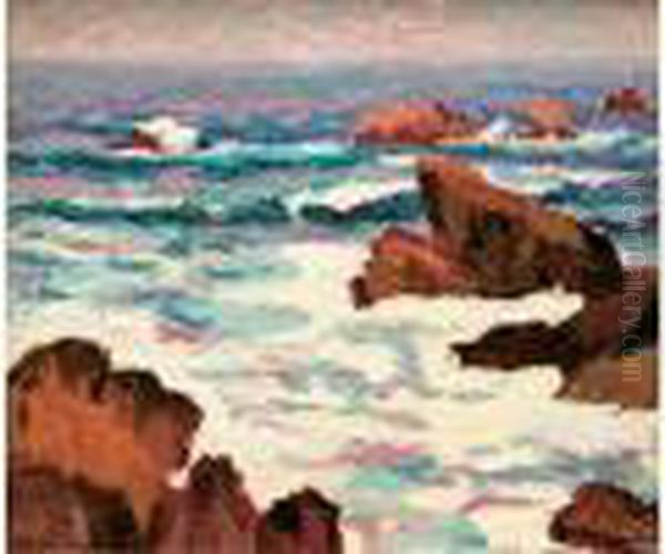 Rochers Dans La Mer Oil Painting by Albert Joseph