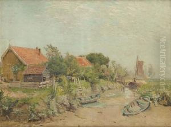 Riviere Assechee Oil Painting by Adrien Josef Heymans