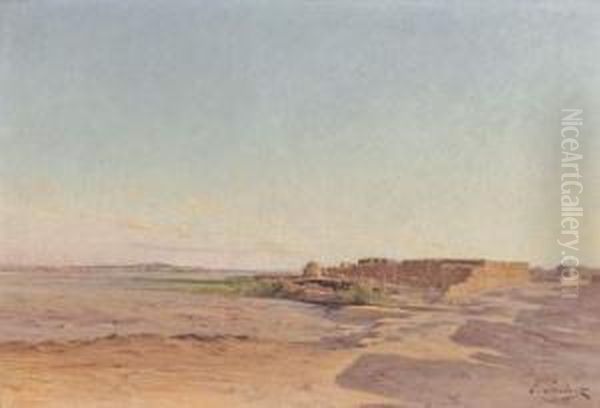 La Greve A Maree Basse
 Huile Sur Toile, Signee En Bas A Droite Oil Painting by Leon Joubert