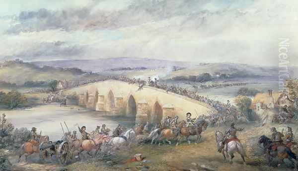 The Battle of Preston and Walton, August 17th, 1648, 1877 Oil Painting by Charles Cattermole
