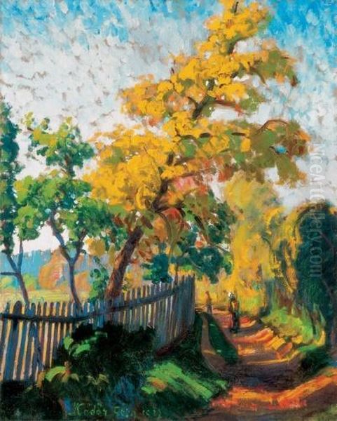 Autumn Mood Oil Painting by Geza Kadar