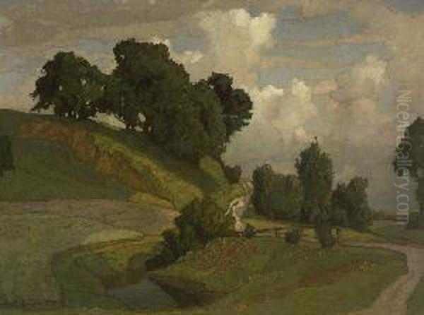 Sommerliche
 Baumlandschaft Oil Painting by Richard Kaiser