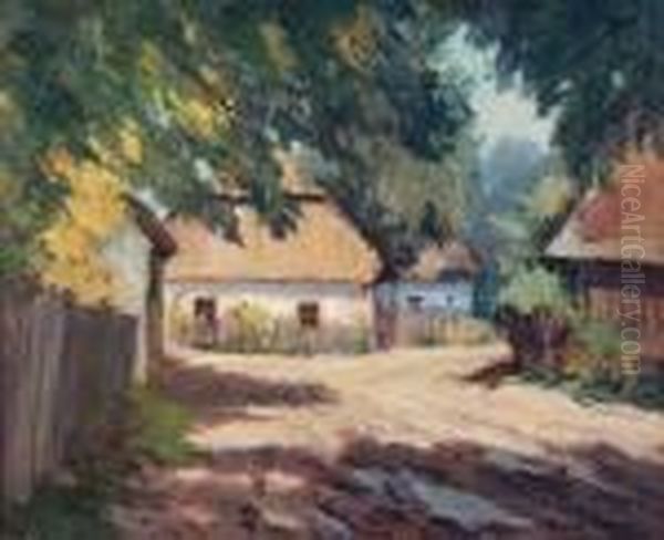 Cesta Ve Vsi Oil Painting by Alois Kalvoda