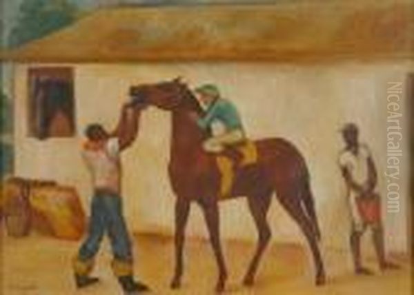 Stables, Havana Oil Painting by Bernard Karfiol