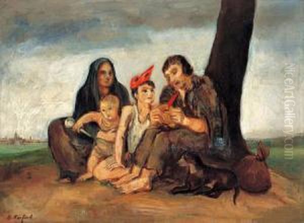 The Carnival In Mexico Oil Painting by Bernard Karfiol