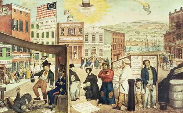 The Times, pub. by H.R. Robertson, New York, 1837 Oil Painting by Edward Williams Clay