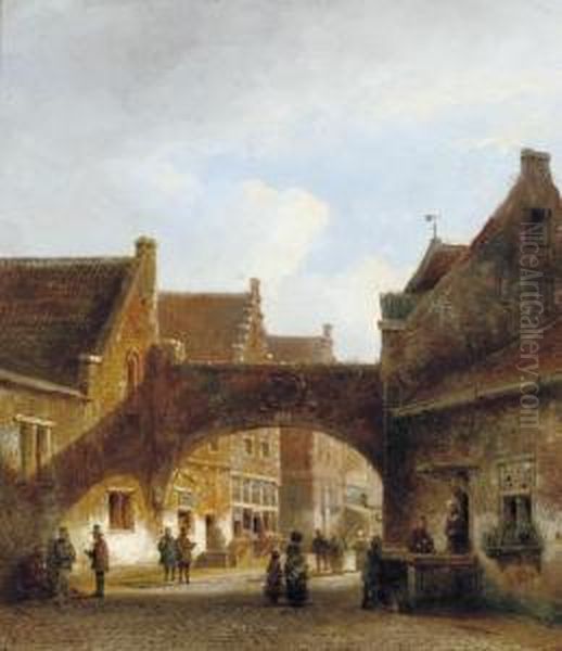 A Towngate In Summer Oil Painting by Kasparus Karsen