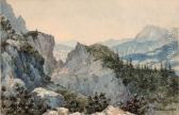 Landschaft Bei Werfen Oil Painting by Paul Kaspar