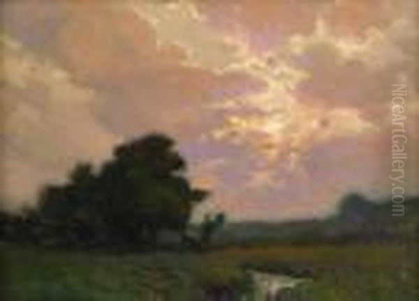 Sunset, Essex, Mass. Oil Painting by William Jurian Kaula