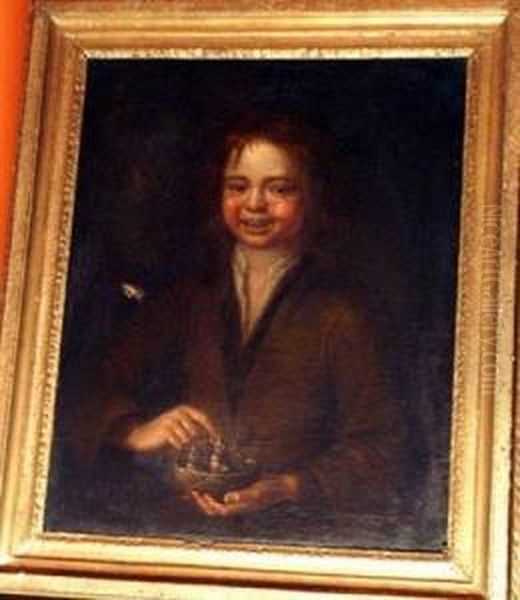 Laughing Boy With Baby Birds Oil Painting by Bernhard Keil, Monsu Bernardo