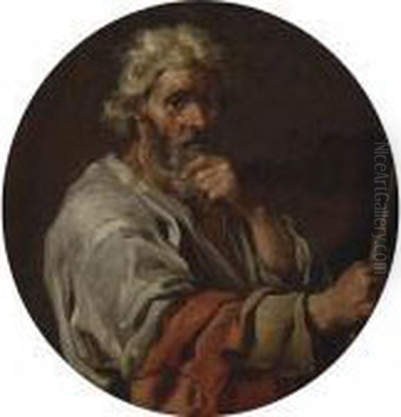 Portrait Of A Man Holding A Stick Oil Painting by Bernhard Keil, Monsu Bernardo