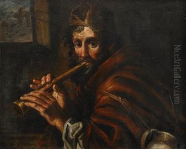 Flojtspelaren Oil Painting by Bernhard Keil, Monsu Bernardo