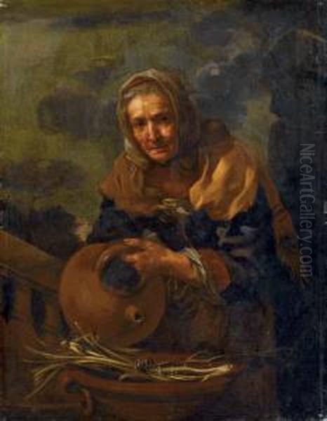 Figura Di Vecchia Oil Painting by Bernhard Keil, Monsu Bernardo