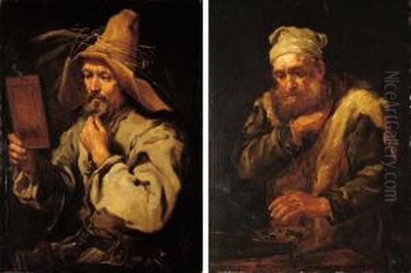 An Allegory Of Autumn; And An Allegory Of Winter Oil Painting by Bernhard Keil, Monsu Bernardo