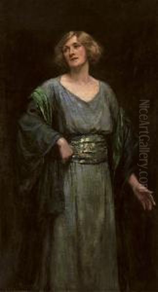 Portrait Of Dame Sybil Thorndyke Oil Painting by Sydney Percy Kendrick