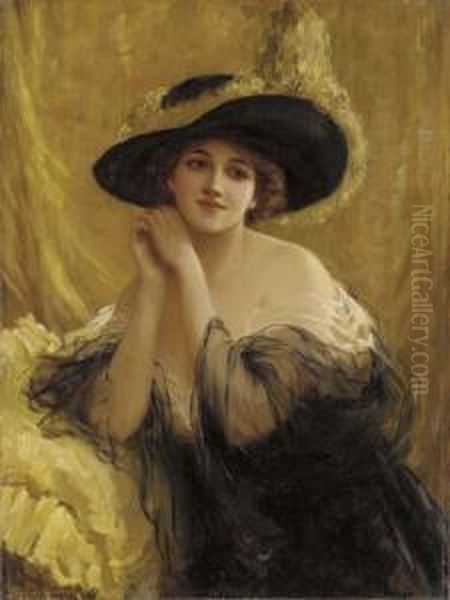 An Elegant Lady Oil Painting by Sydney Percy Kendrick