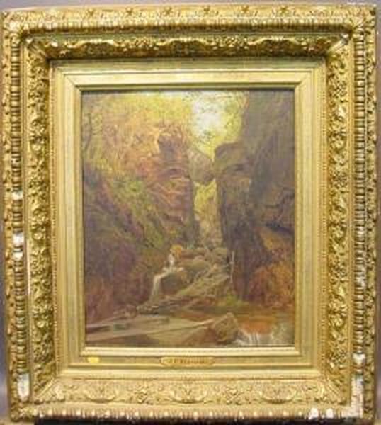 Forest Interior
Bears Initials And Dated Oil Painting by John Frederick Kensett