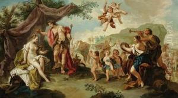 Bacchus And Ariadne Oil Painting by Anton Kern