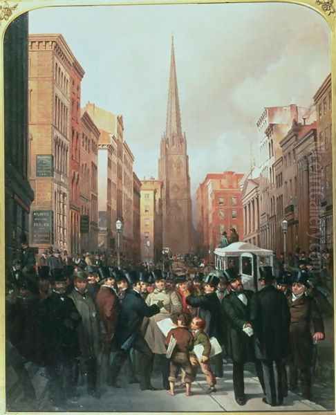 Wall Street, 13th October 1857 Oil Painting by James Harvey Cafferty