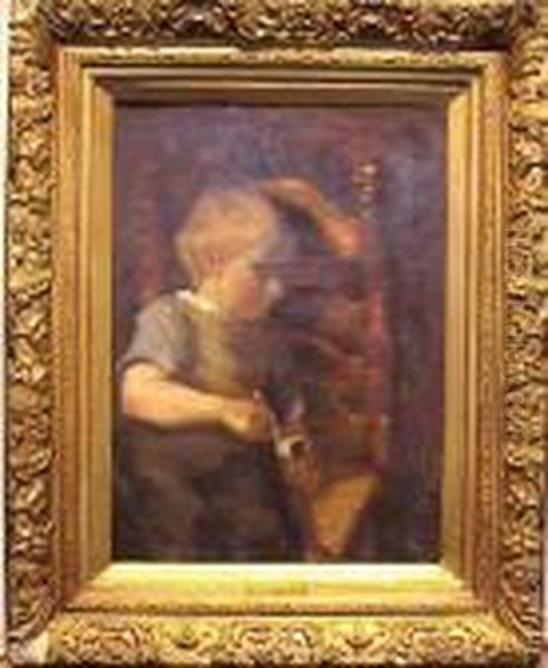 Boy With Pipe Oil Painting by Jacob Simon Hendrik Kever