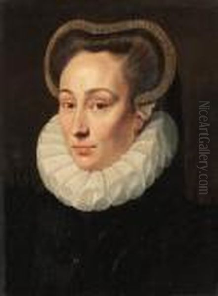 Portrait Of A Lady Oil Painting by Adriaen Thomasz. Key