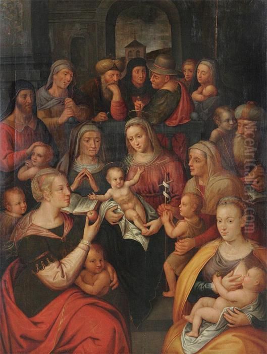 The Family Of The Virgin Oil Painting by Willem Adriaensz Key