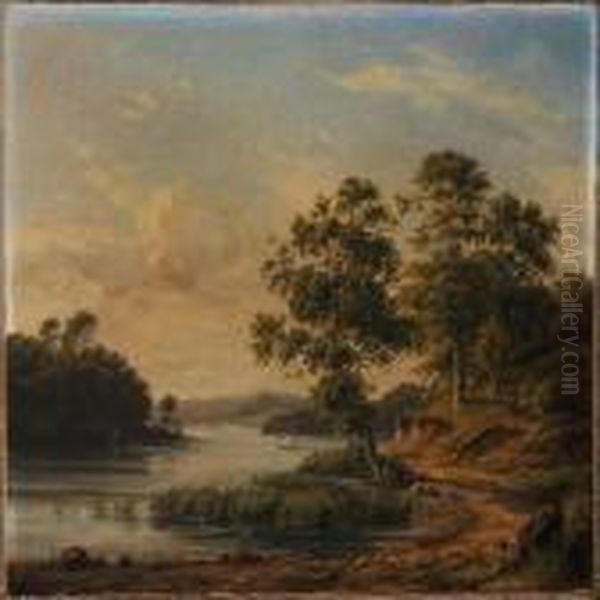 Summer Day At A Fiord Oil Painting by F. C. Kiaerschou