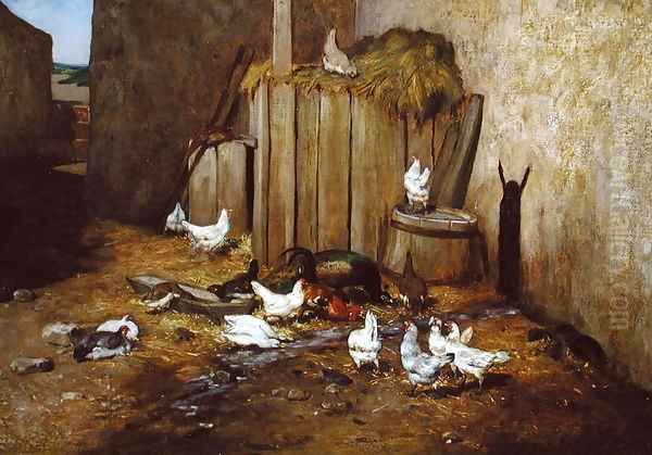 The Farmyard Oil Painting by Philibert Leon Couturier
