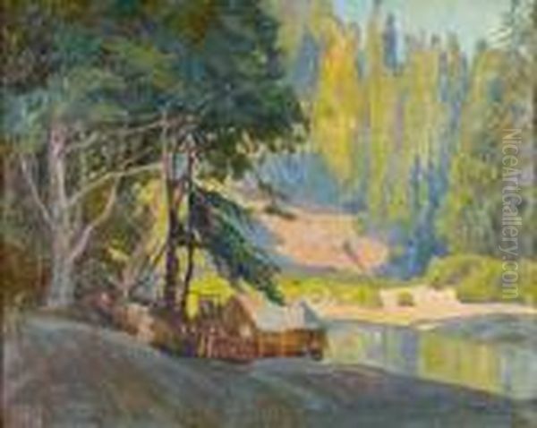 Cabin In The High Country Oil Painting by Aaron Edward Kilpatrick