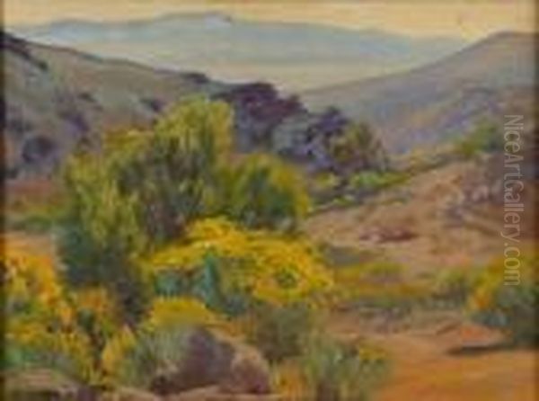 A Ravine With A Distant Valley Oil Painting by Aaron Edward Kilpatrick