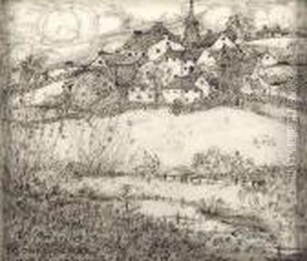 The Town By The River Oil Painting by Jessie Marion King