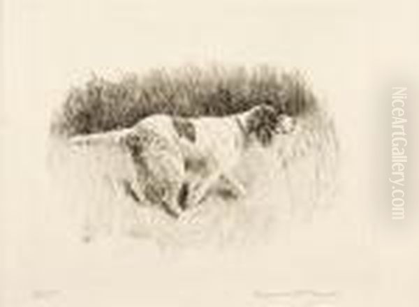 Point!, English Setter Oil Painting by Marguerite Kirmse