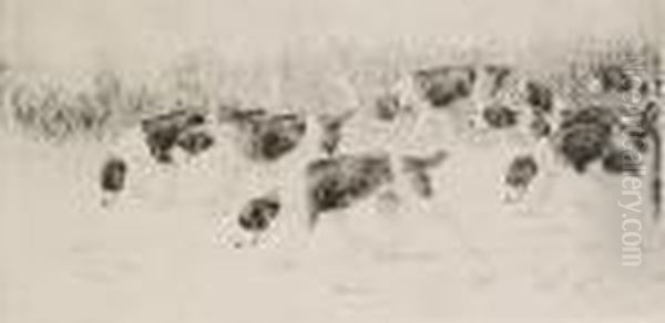 Going To Cover Oil Painting by Marguerite Kirmse