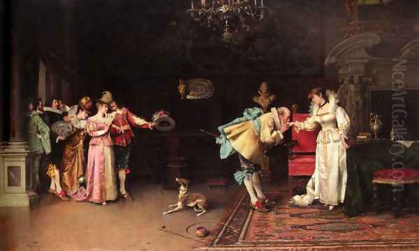 Old Fashioned Gallantry Oil Painting by Adriano Cecchi