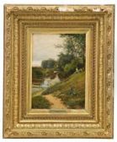 The River In Summer Oil Painting by Alexander Alexandrovich Kiselev