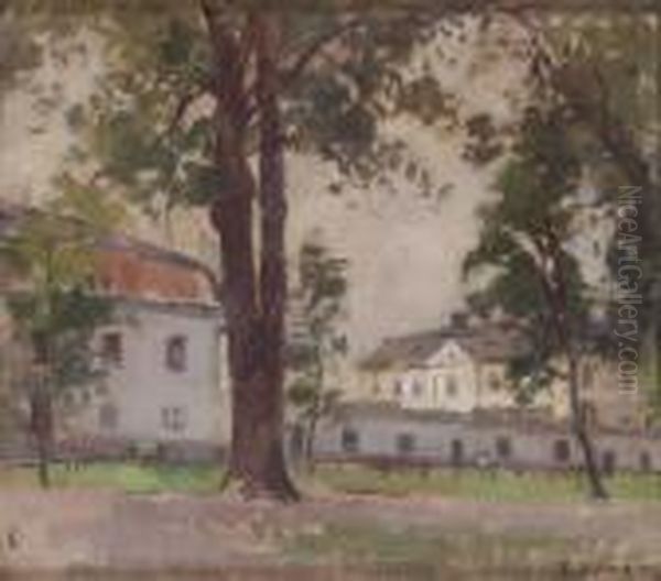 Slottstradgarden Oil Painting by Esther Kjerner