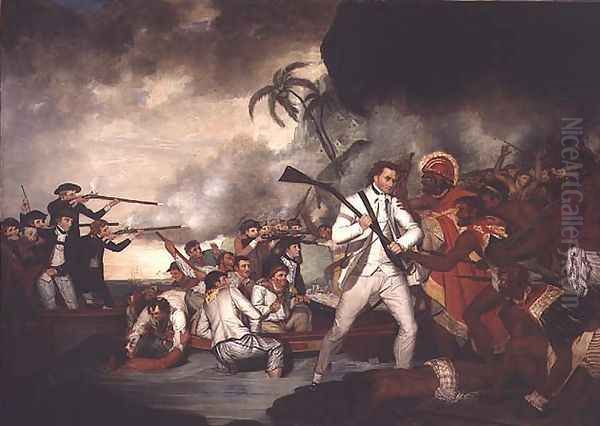 The Death of Captain Cook (1728-79), 1781 Oil Painting by George Carter