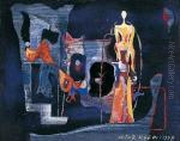 Komposition Mit Figuren. Oil Painting by Cesar Klein