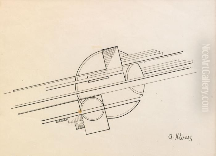 Design Oil Painting by Gustav Gustavovich Kluzis