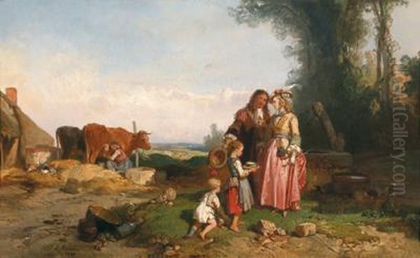 Auf Dem Lande Oil Painting by Ludwig Knaus