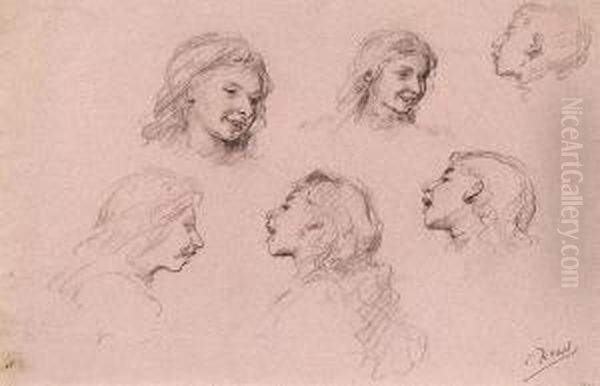 Studie Eines
 Bauernburschen Oil Painting by Ludwig Knaus