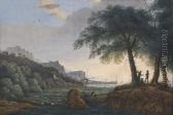 A View Of Pozzuoli Near Naples Oil Painting by Henri Knip