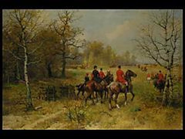 Parforcejagd Oil Painting by Georg Karl Koch