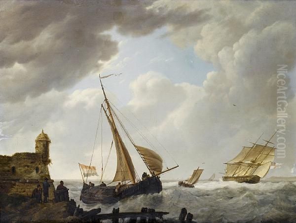 Middelburg Oil Painting by Johannes Hermanus Koekkoek Snr