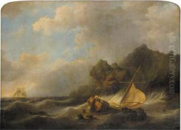 The Rescue Oil Painting by Johannes Hermanus Koekkoek Snr