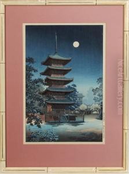 Asakursa Kinryusan Oil Painting by Tsuchiya Koitsu