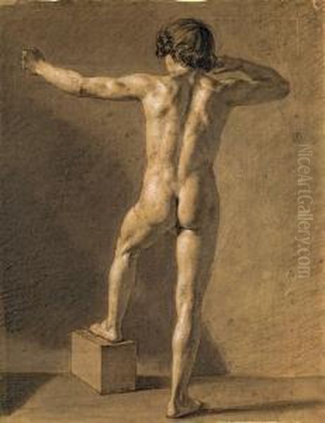 Ruckenakt Einesbogenschutzen Oil Painting by Carl Wilhelm Kolbe