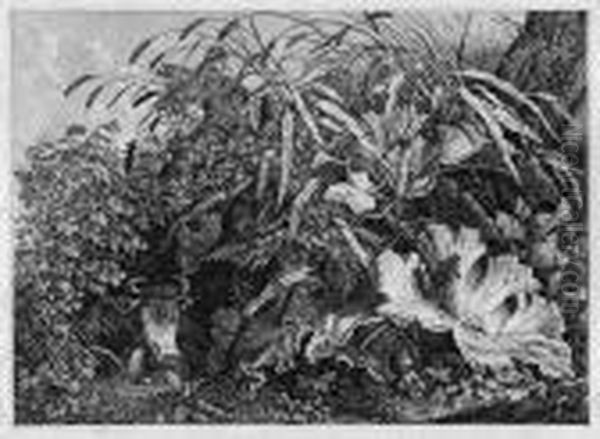 Die Kuh Im Schilfe Oil Painting by Carl Wilhelm Kolbe