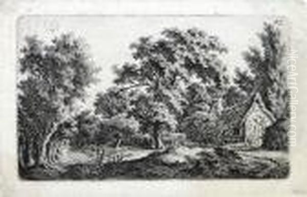 Freier Platz Vor Einem Bauernhof Oil Painting by Carl Wilhelm Kolbe