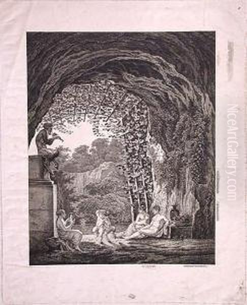 Tanz Und Spiel In Der Grotte Oil Painting by Carl Wilhelm Kolbe